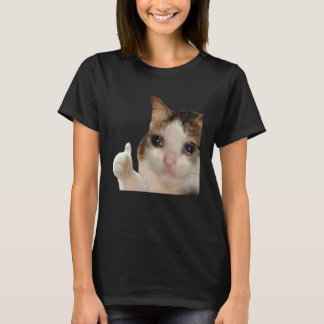 T-shirt Chat qui pleure pouce levé Chat qui pleure pouce l
