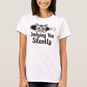 T-shirt Chat qui vous juge silencieusement