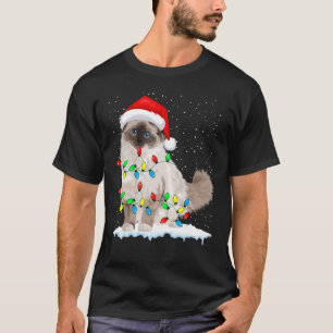 T-shirt Chat Ragdoll Noël Lumières Xmas Amateur de Chat