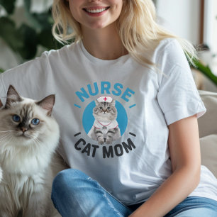 T-shirt Chat Ragdoll "Nurse Cat Mom"
