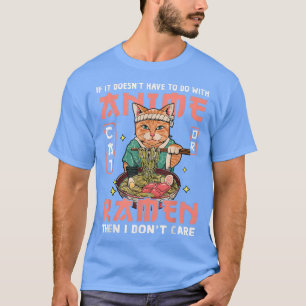 T-shirt Chat Ramen Bowl Anime nouilles japonaises Kawaii N
