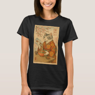 T-shirt Chat Ramen – Chat de style japonais appréciant des