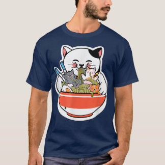 T-shirt Chat Ramen Chat Japonais Kawaii Cute Anime