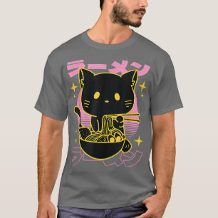 T-shirt Chat Ramen Chat Japonais Kawaii Cute Anime Chat Ra