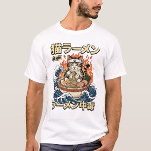 T-Shirt Chat Ramen – Chat Nouille Japonais Kawaii 