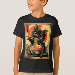 T-shirt Chat Ramen Drôle Amoureux de Nouilles Anime Otaku 