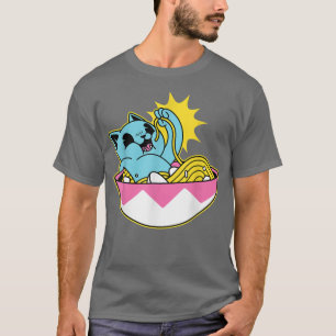 T-shirt Chat Ramen Kawaii Anime Hommes Femmes Enfants