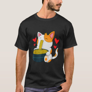 T-shirt Chat Ramen Kawaii Anime Japonais Chat Kawaii Valen