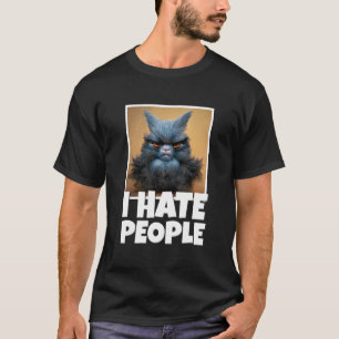T-shirt Chat Réaliste 3D Grouches Pour Café Je Déteste Les