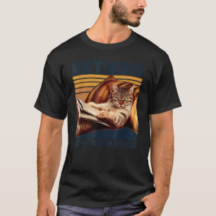 T-shirt Chat Retraité C'est Plus Mon Problème Vintage