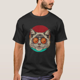 T-shirt Chat Rétro à Visage de Ragdoll Chat Rétro des Anné