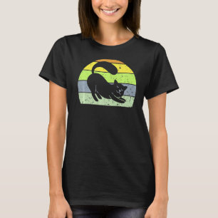 T-shirt Chat Retro Chat Vintage Chat Silhouette Kitten Ani