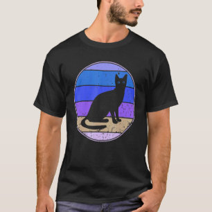 T-shirt Chat Rétro Chat Vintage Silhouette Chat Animal 60