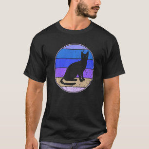 T-shirt Chat Rétro Chat Vintage Silhouette Chat Animal 60