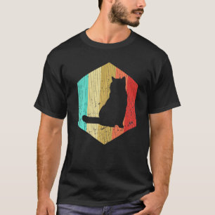 T-shirt Chat Rétro Chat Vintage Silhouette Chat Animal 70