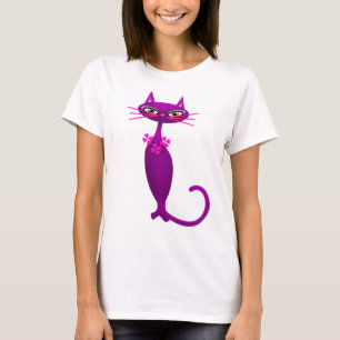 T-shirt Chat rétro mignon du milieu du siècle