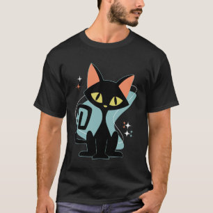 T-shirt Chat Rétro Milieu de Siècle Look Moderne Style 50s