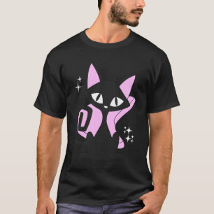 T-shirt Chat Rétro Milieu de Siècle Look Moderne Style 50s