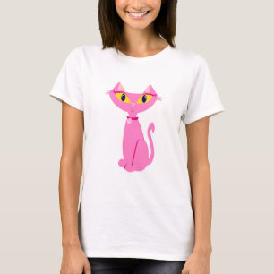 T-shirt Chat rétro rose Sassy