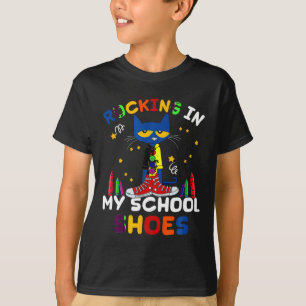 T-shirt Chat-rocking I N Mon-école-chaussures-retour à l'é