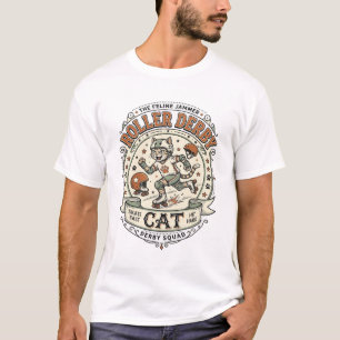 T-shirt Chat Roller Derby Chat Roller Derby Vintage Vector