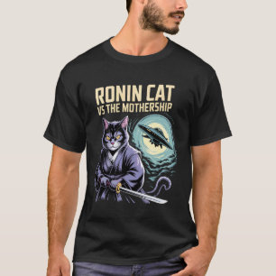 T-shirt Chat Ronin contre conception artistique SciFi du v