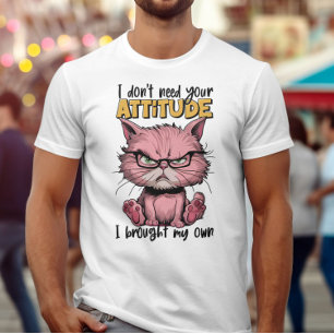 T-shirt Chat Rose Avec Attitude