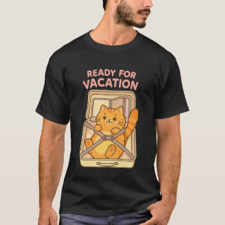 T-shirt Chat roux mignon et drôle emballé dans une valise