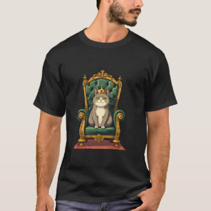 T-shirt Chat royal sur le trône drôle conception de couron