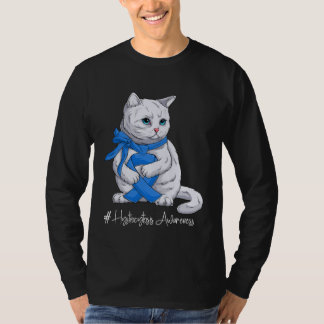 T-shirt Chat Ruban Bleu Mois de Sensibilisation à l'Hystio