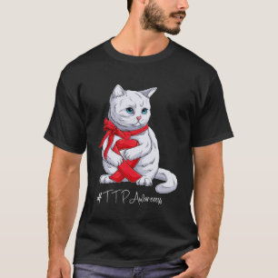 T-shirt Chat Ruban Rouge Mois de Sensibilisation au TTP