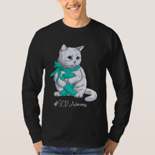 T-shirt Chat Ruban Sarcelle Mois de Sensibilisation au TOC