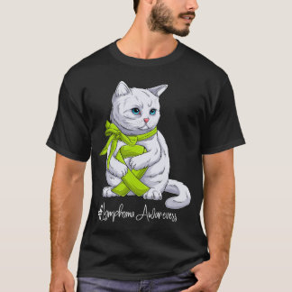 T-shirt Chat Ruban Vert Citron Mois de Sensibilisation au 