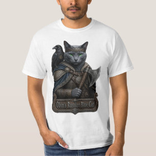 T-shirt Chat Russe Bleu Noble Odin