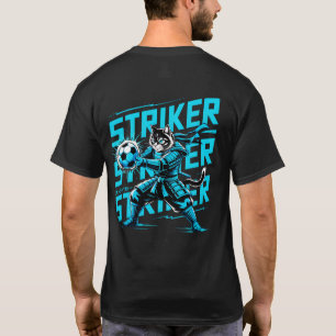 T-shirt Chat Samouraï Cool Attaquant de Football - Cadeau
