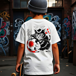 T-shirt Chat Samouraï Stylé Japon Football Pour Les Fans D