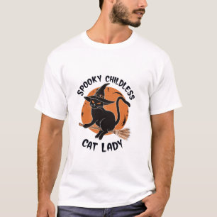T-shirt Chat sans enfant Lady Halloween élection sorcière