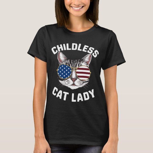 T-shirt Chat sans enfant Lady Kamala Harris 2024 (Devant)