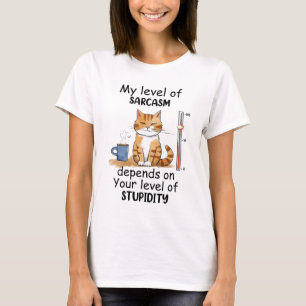 T-shirt Chat sassy et mignonne orange