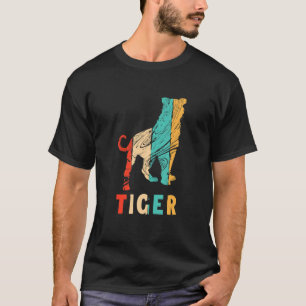 T-shirt Chat sauvage rétro chat prédateur roi tigre Sib