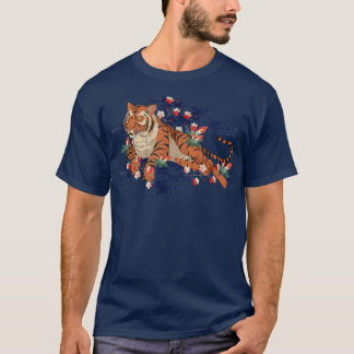 T-shirt Chat sauvage Sakura Jungle Fleur de cerisier anima