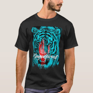 T-shirt Chat Sauvage Tigre Coloré Animal Féroce Jungle Mo