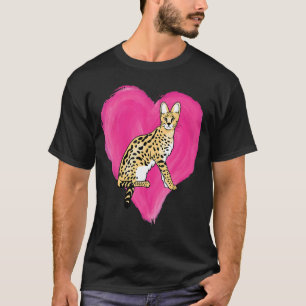 T-shirt Chat Savannah Cœur Propriétaire de Chat Amour Amou