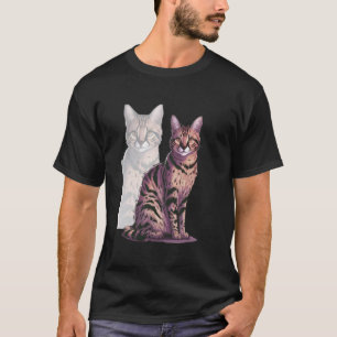 T-shirt Chat Savannah Dessin Drôle Chat Serval