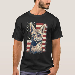 T-shirt Chat Savannah Drapeau américain 4 juillet