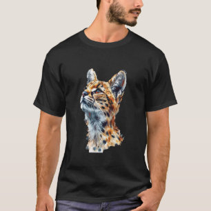 T-shirt Chat Savannah drôle de design Serval rugissant