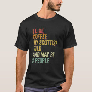 T-shirt Chat Scottish Fold Citation Café Vintage