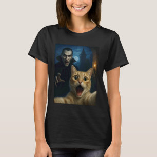 T-shirt Chat selfie avec un vampire drôle de chat
