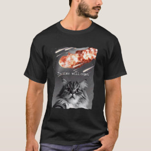 T-shirt Chat selfie, Jour d'impact de météorite, Mème de c