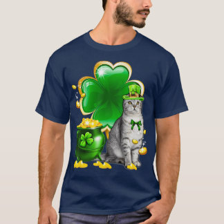T-shirt Chat Shamrock Jour de la Saint Patrick Chat Cadeau